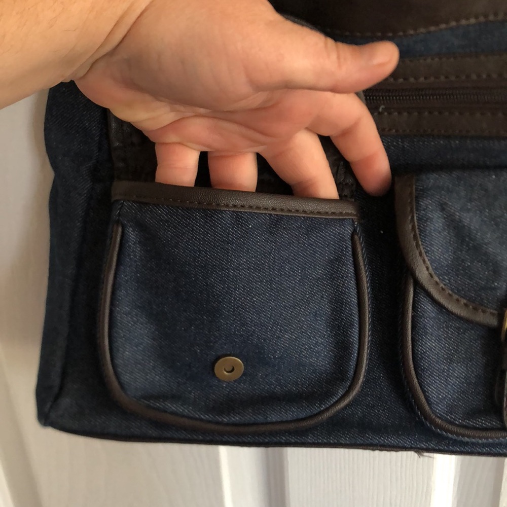 Gold Coast Blue Jean and Brown Shoulder Bag AS IS - Picture 4 of 16